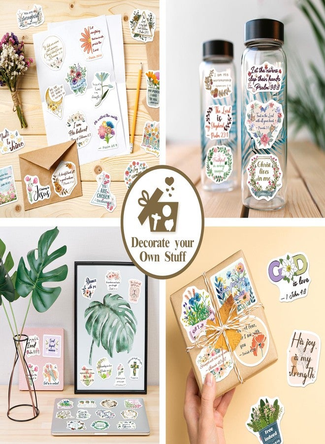 WAKEMOODEI 200PCS Bible Verse Stickers, Christian Jesus Faith Stickers, Floral Religious Scripture Vinyl Decals for Laptop Journal Prayer Board Water Bottle, Bible Study Supplies - Image 5
